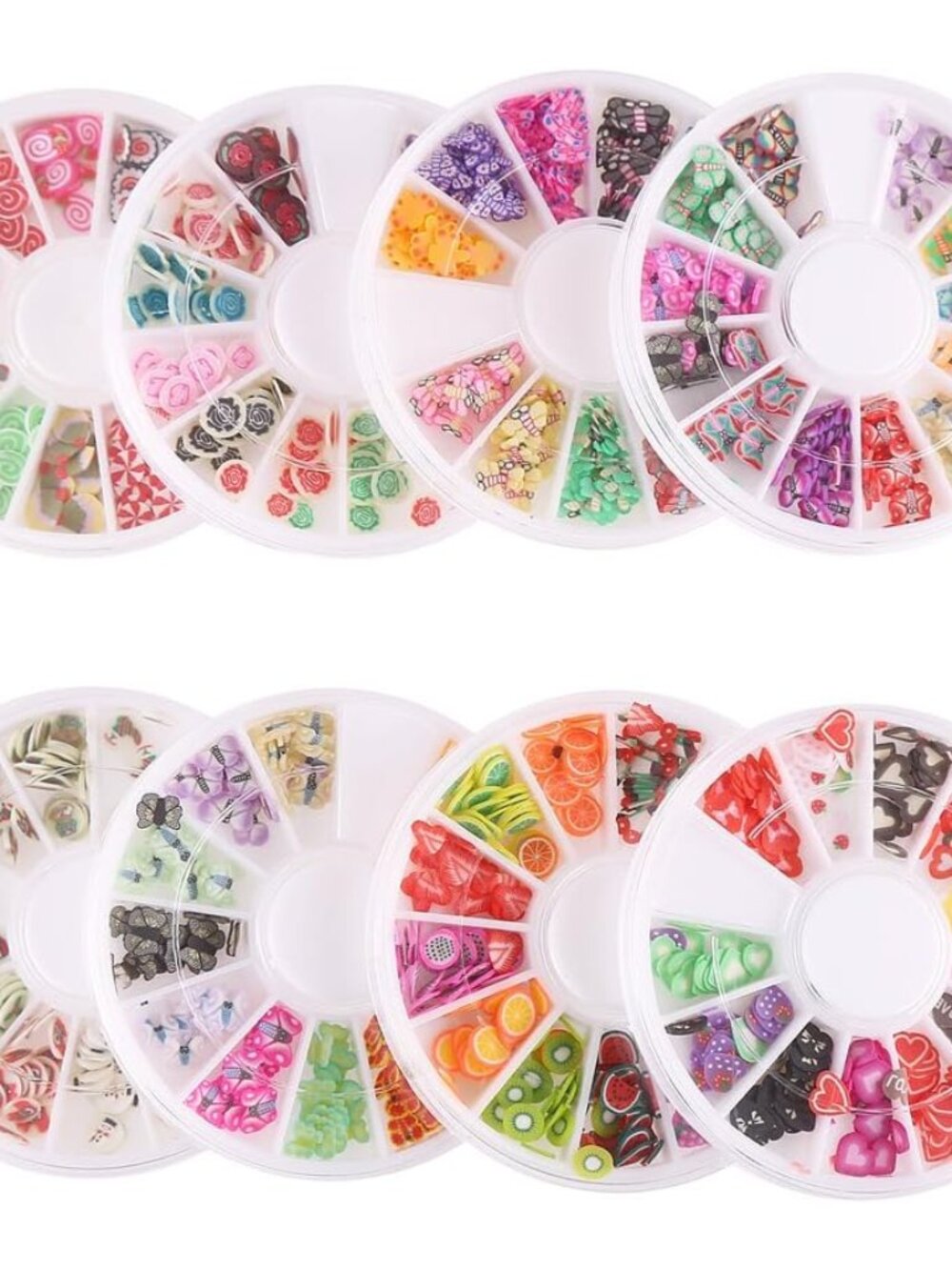 8 Cases of Fruit Cake Flower Animal Slices Perfect for Sticking to Slime, DIY Cr